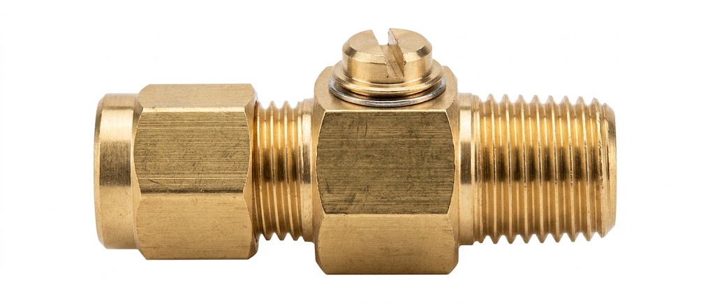 G,1 PILOTO — Racor piloto en bronce con tornillo de ajuste para regulación de flujo.