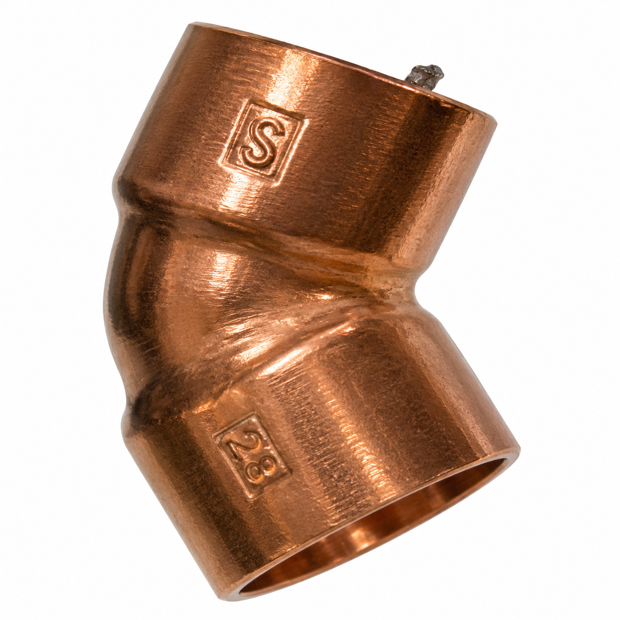 SEMICODO 1/2 COBRE — Semicodo soldable en cobre para cambio de dirección en tubería.