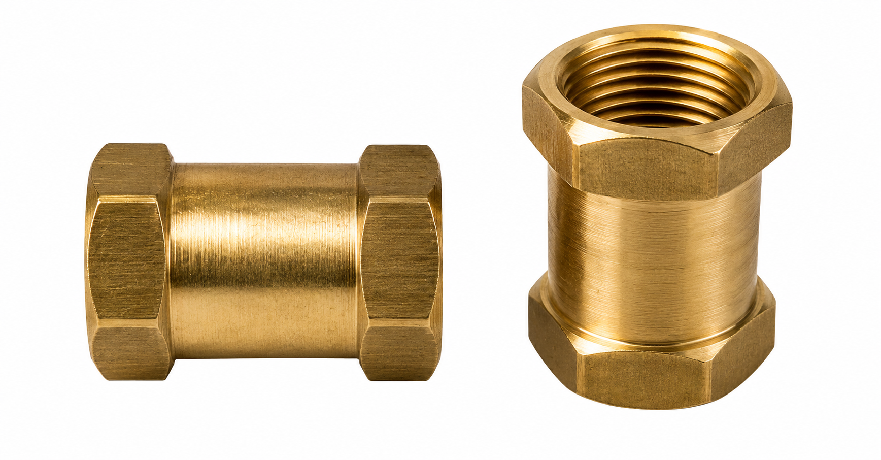 B,103 UNIÓN HEMBRA — Unión hembra en bronce y acero para acople de tubería roscada.