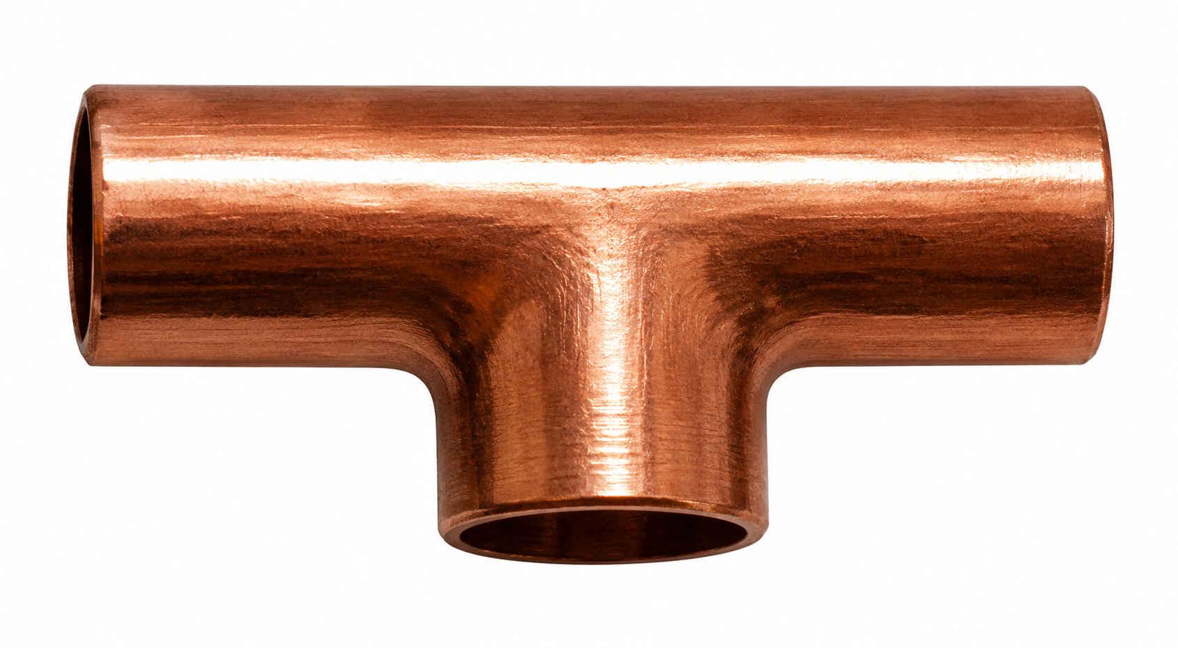 TEE 1/2 COBRE — Tee soldable en cobre para distribución de tres vías.