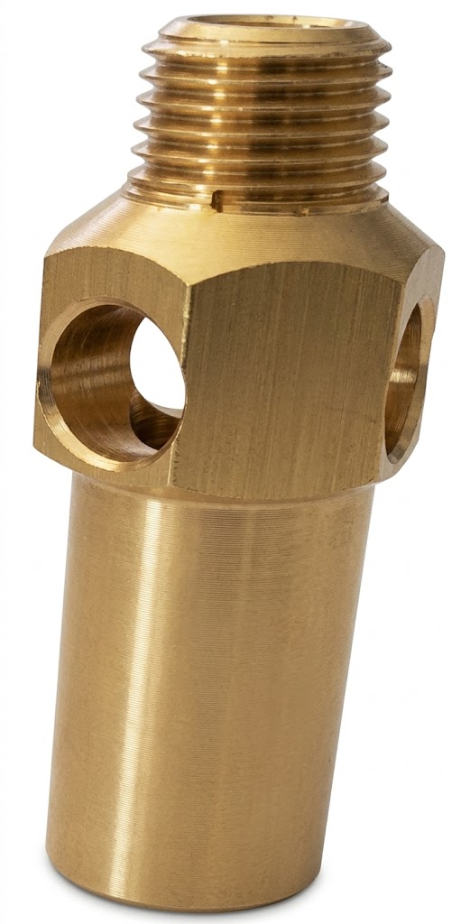 G,3 FISTO 1/16 NPT — Fisto en bronce con orificio calibrado 1/16 para distribución precisa.