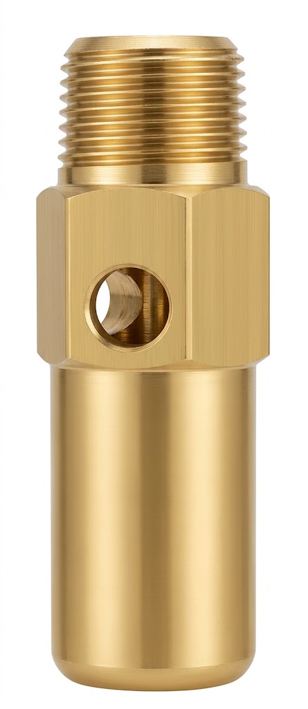 G,3 FISTO SOPLETE CORTO 1/8 NPT X 40 MM — Fisto soplete corto de 40 MM con salida lateral, en bronce mecanizado.